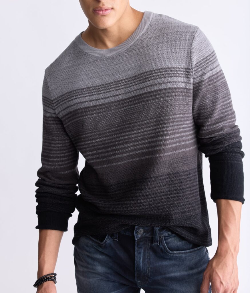 Men's Gradient Striped Knit Pullover