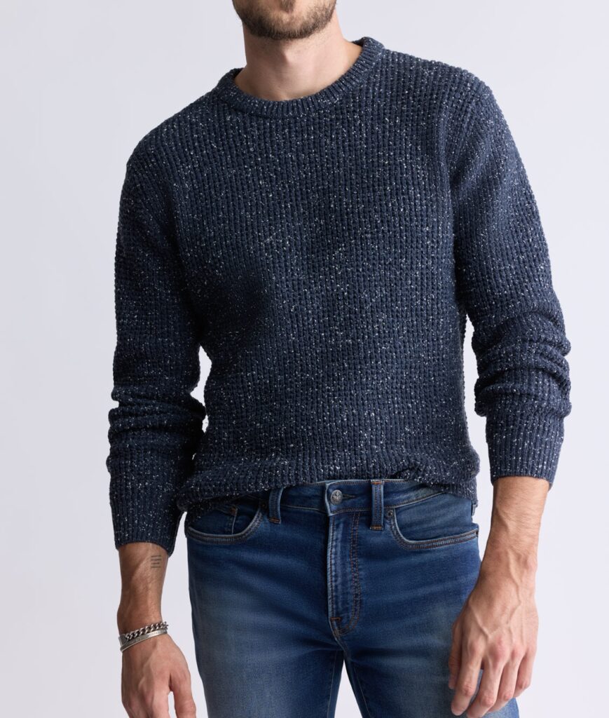 Men’s Long Sleeve Speckled Knit Sweater