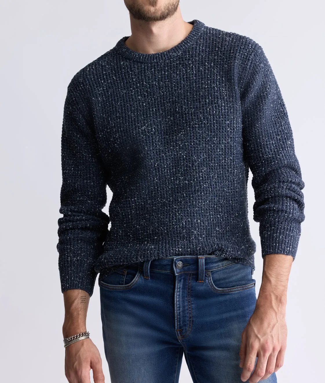 Men’s Long Sleeve Speckled Knit Sweater