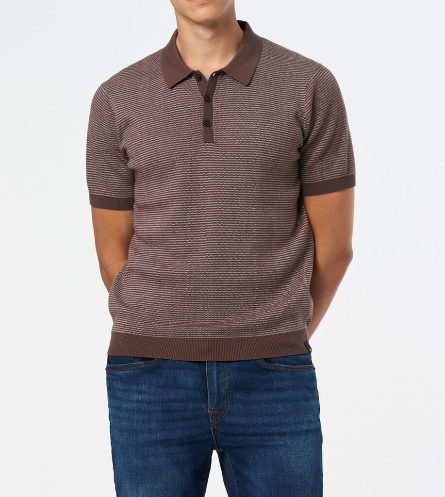Men’s Striped Sweater Polo Shirt