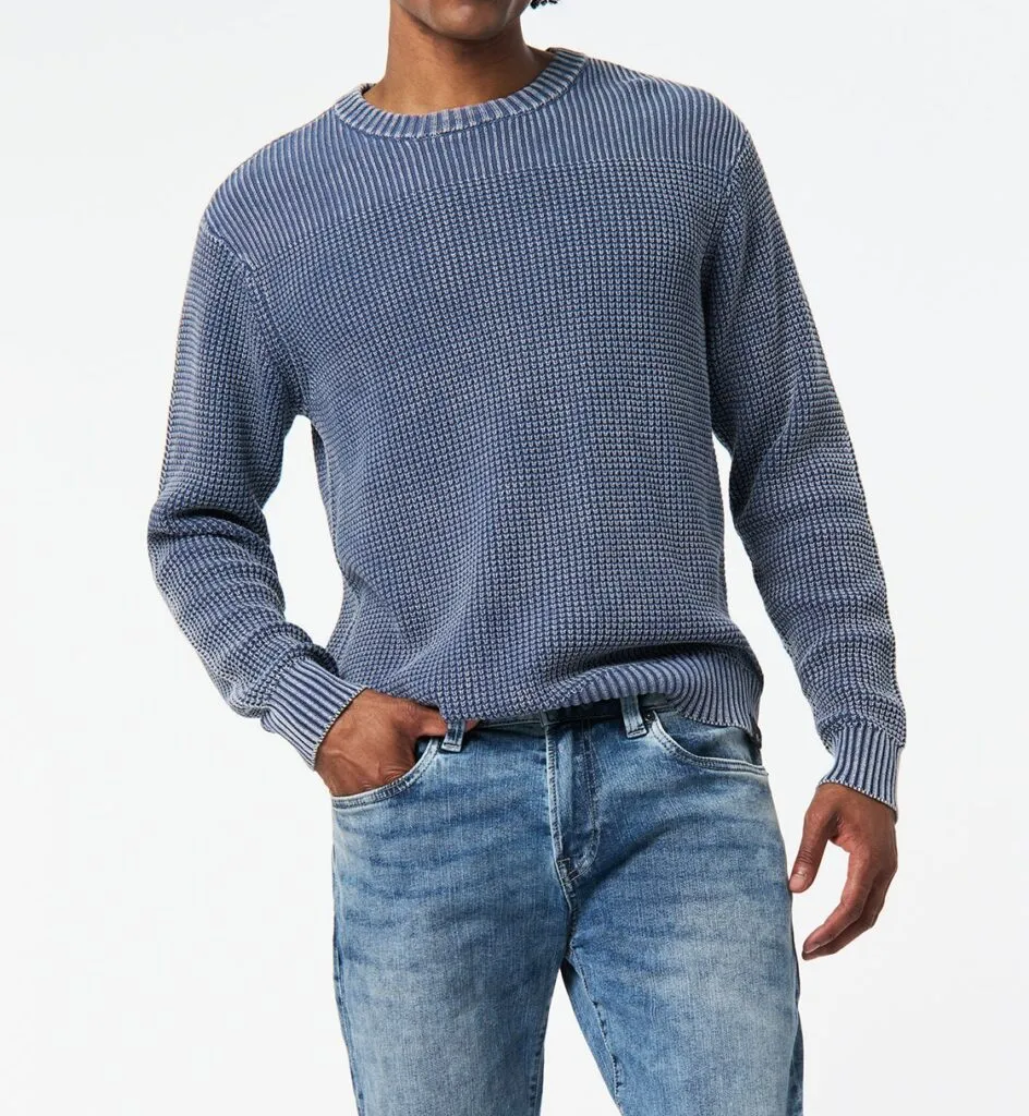 Men’s Whale Gray Washy Textured Sweater
