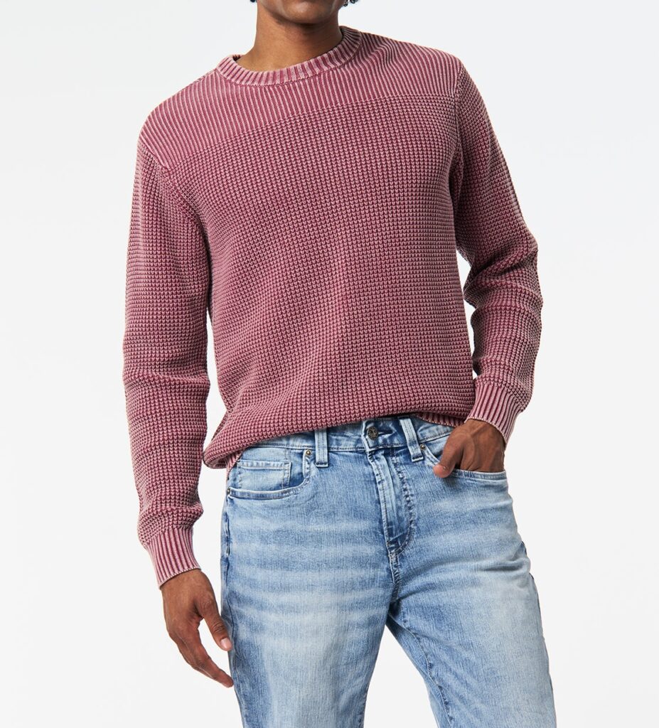 Men’s Maroon Washy Textured Sweater