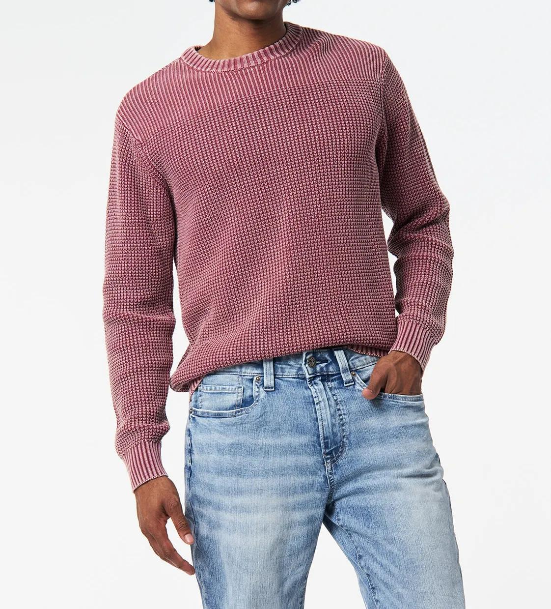Men’s Maroon Washy Textured Sweater