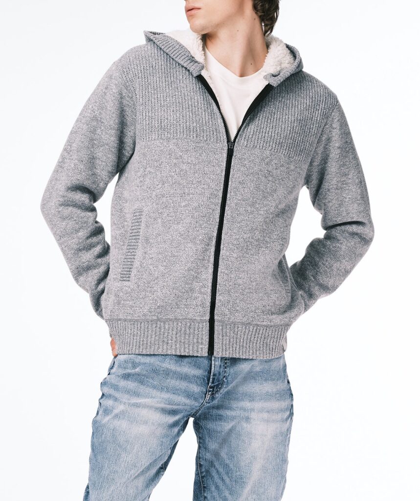 Men’s Sherpa-Lined Full-Zip Hooded Jacket