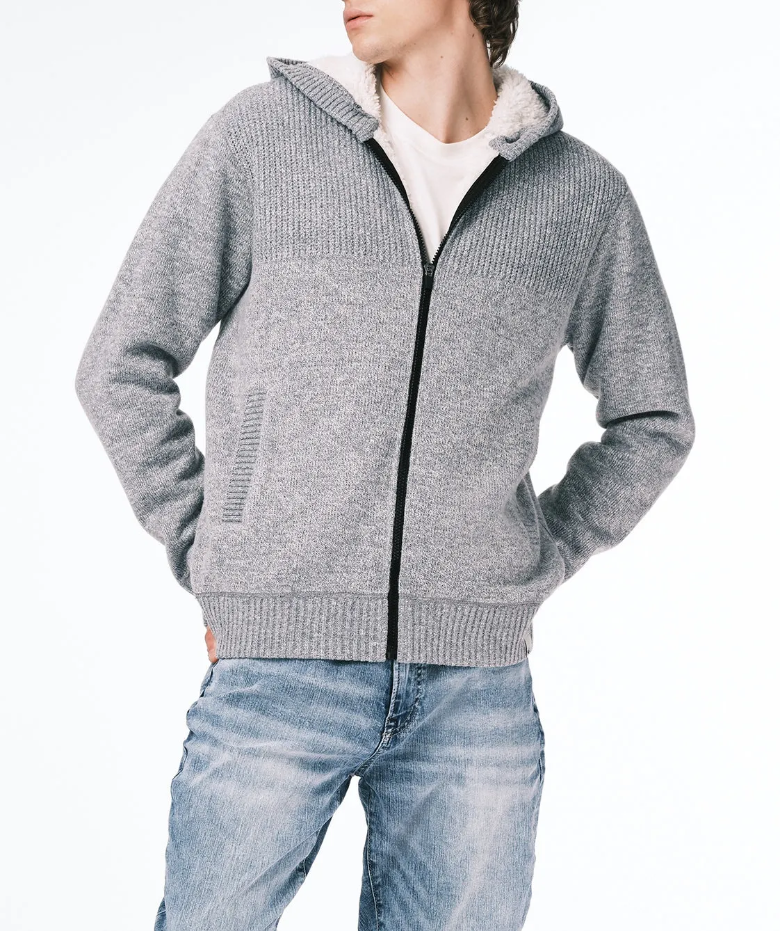 Men’s Sherpa-Lined Full-Zip Hooded Jacket