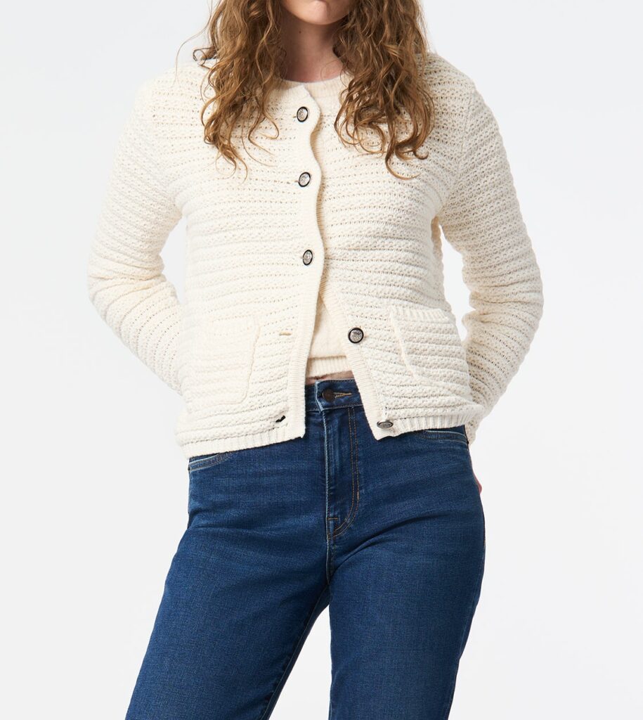 Women's Textured Knit Button-Front Cardigan