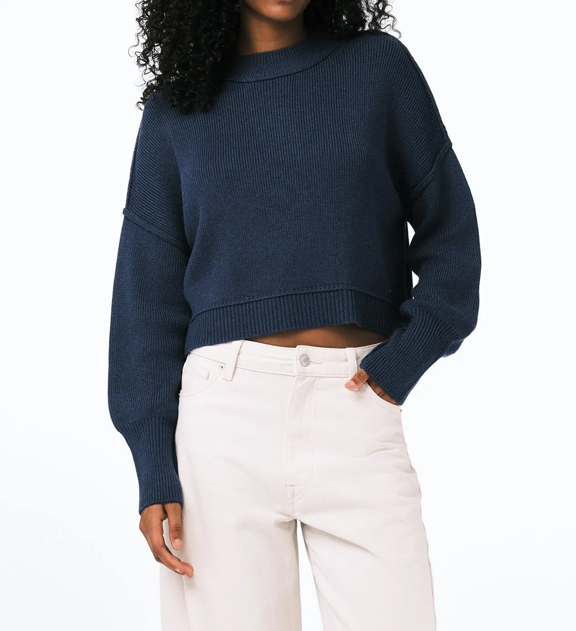 Women's Loose-Fit Cropped Sweater