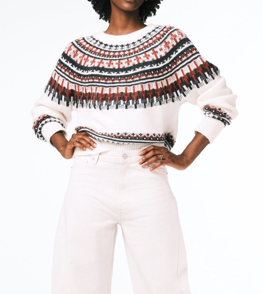 Women's Jacquard Knit Crewneck Sweater