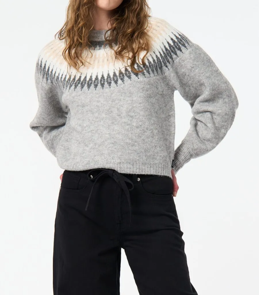 Women's Fair Isle Crew Neck Knit Sweater