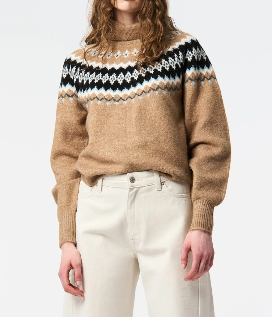 Women's Jacquard Knit Turtleneck Sweater